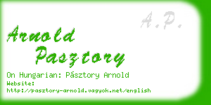arnold pasztory business card